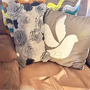 Two soft Cotton Shades of Grey decorative pillows